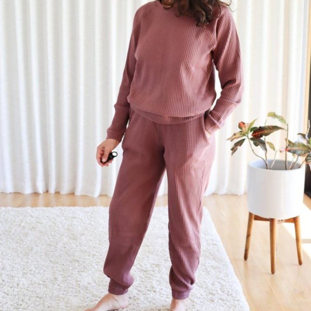 Baserange Basic Sweat Pants Ribbed Cuka Brown